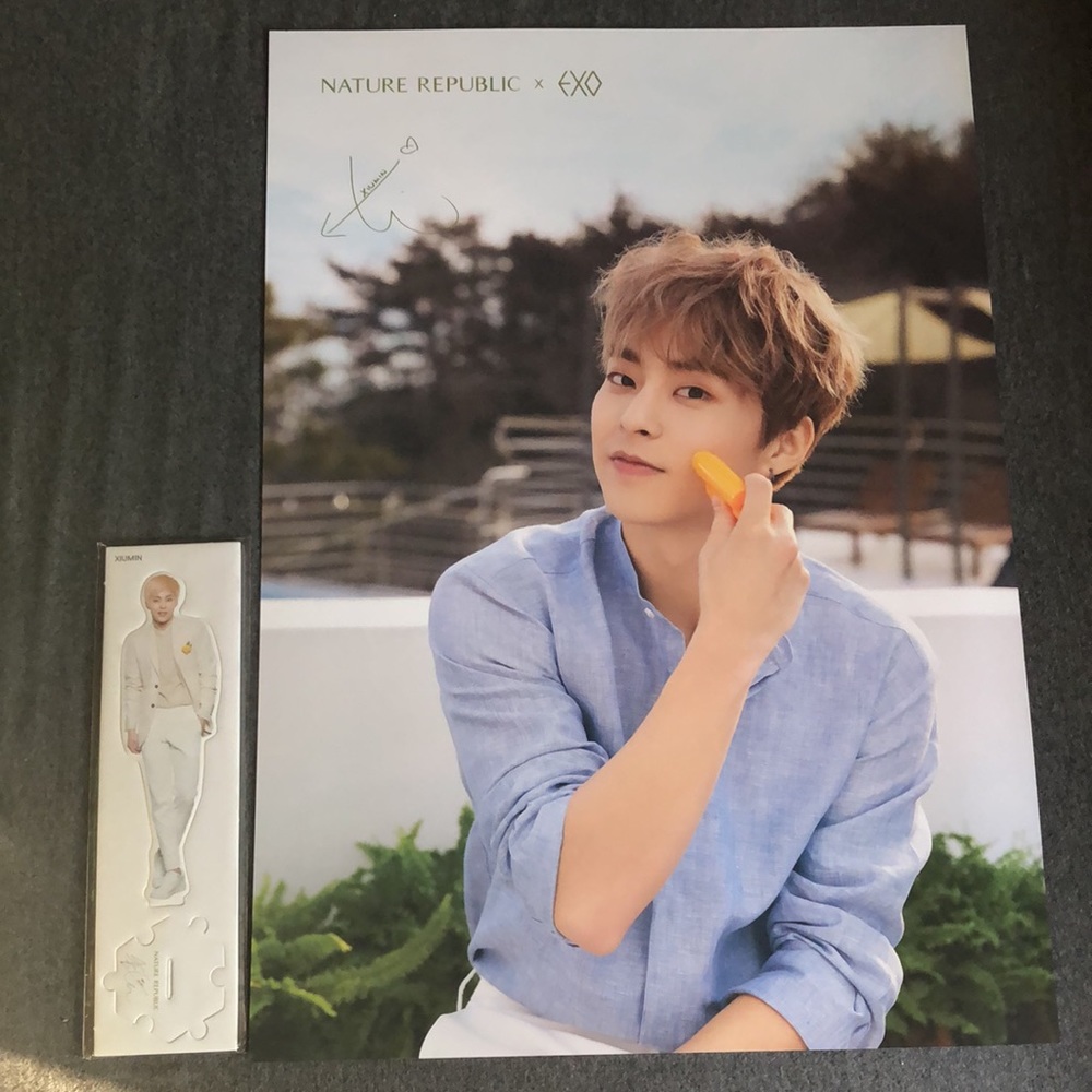 EXO Xiumin Min Seok Nature Republic Poster + Mini Standee